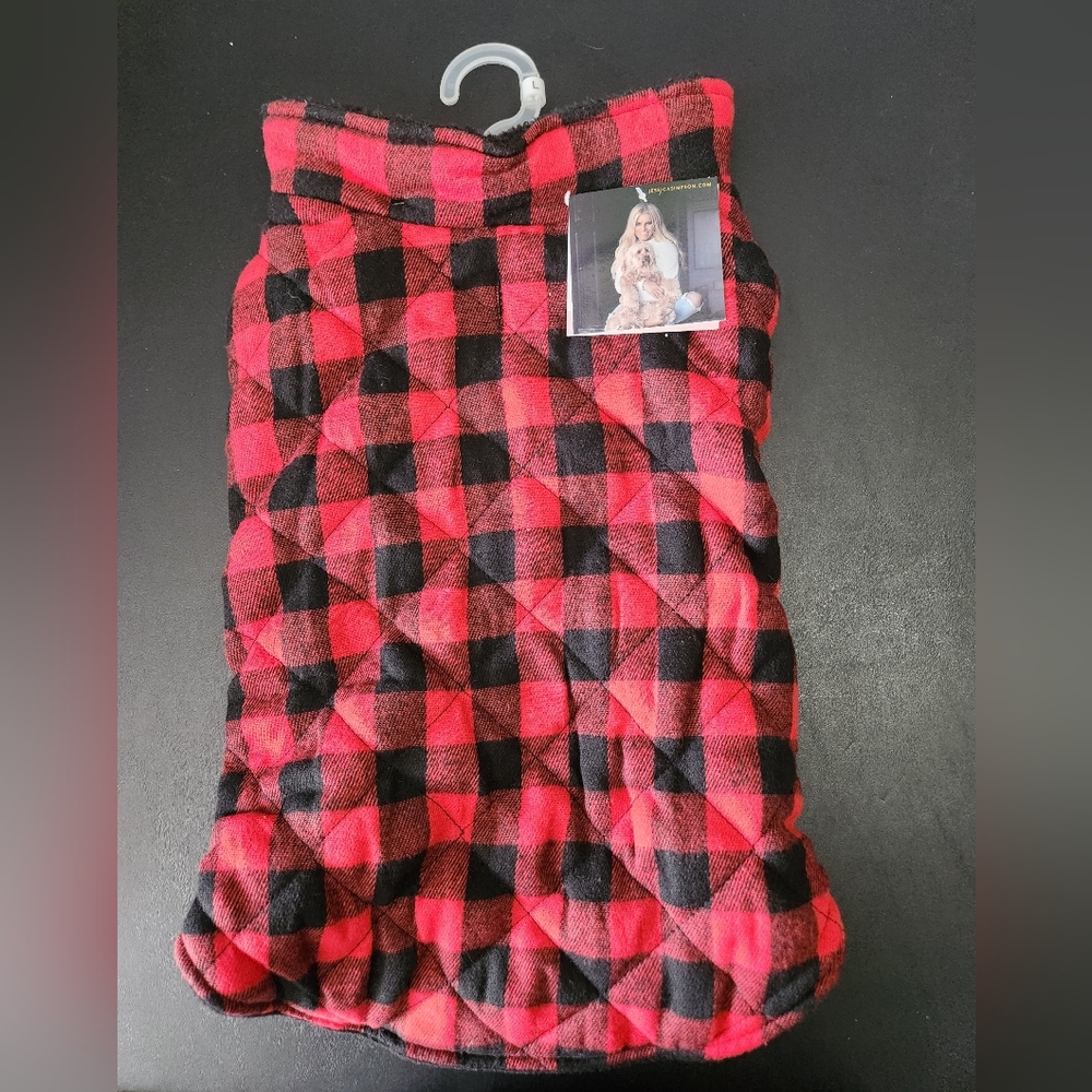 Dog Jessica Simpson Flannel Coat Size L